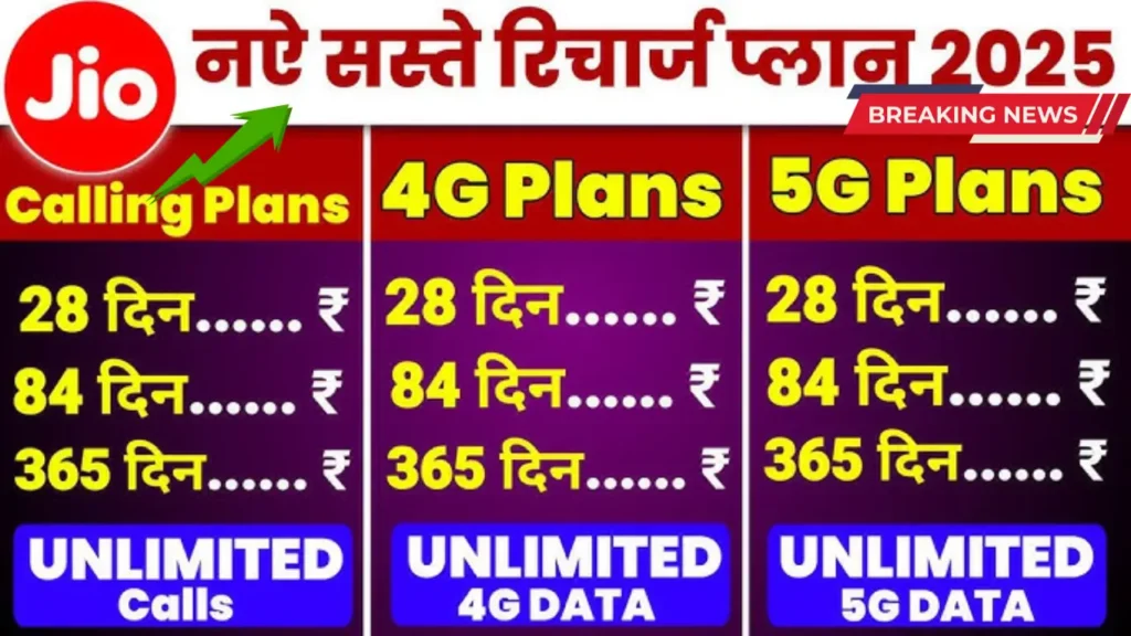 Jio Recharge Plans 2025: ₹198 से ₹3,599 तक अनलिमिटेड 5G और OTT के साथ धमाकेदार ऑफर्स