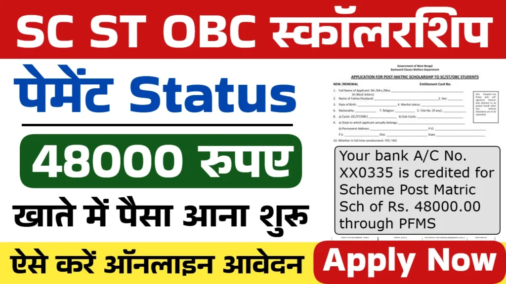 SC ST OBC Scholarship Apply Online: