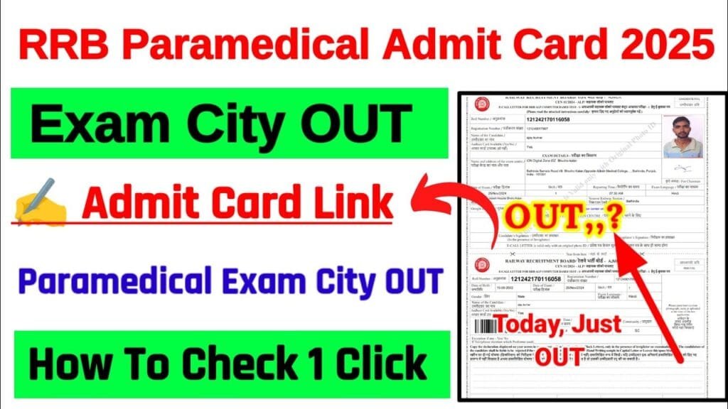 RRB Paramedical Admit Card 2025